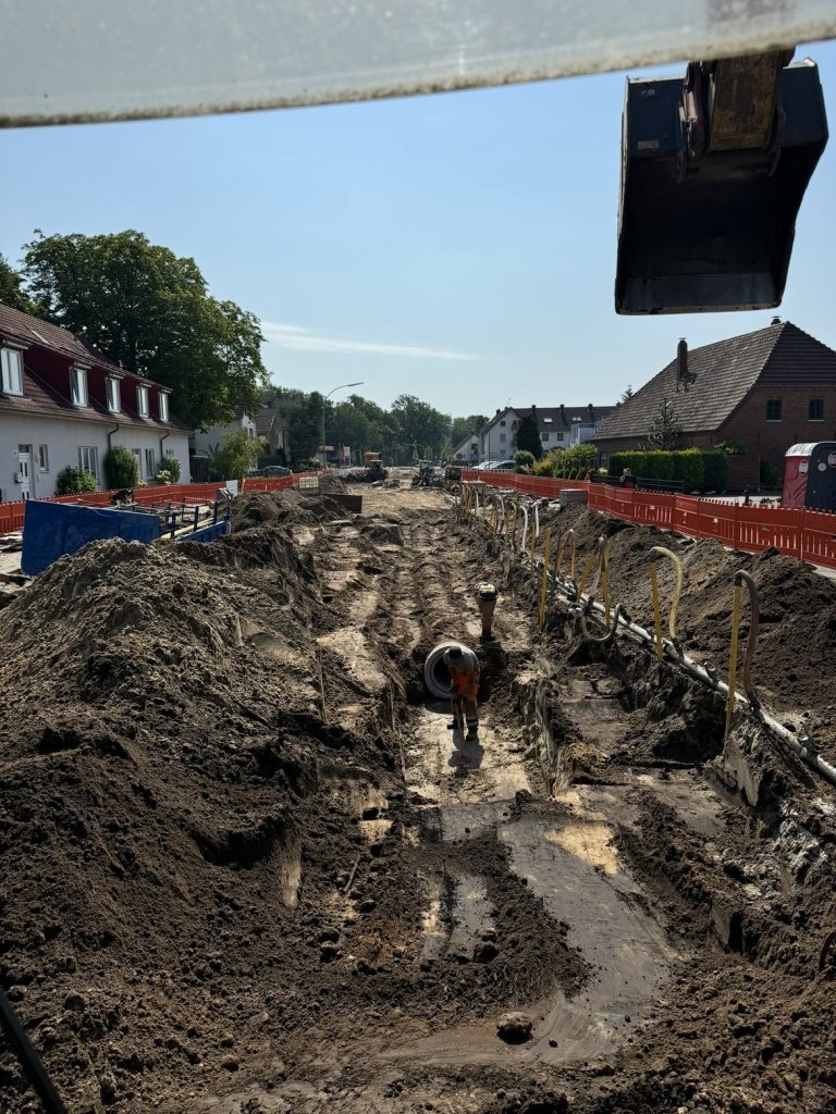 Grundwasserabsenkung für Kanalbau